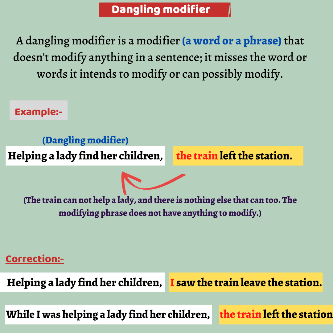 Ejemplos de modificadores colgantes: cómo arreglar los modificadores