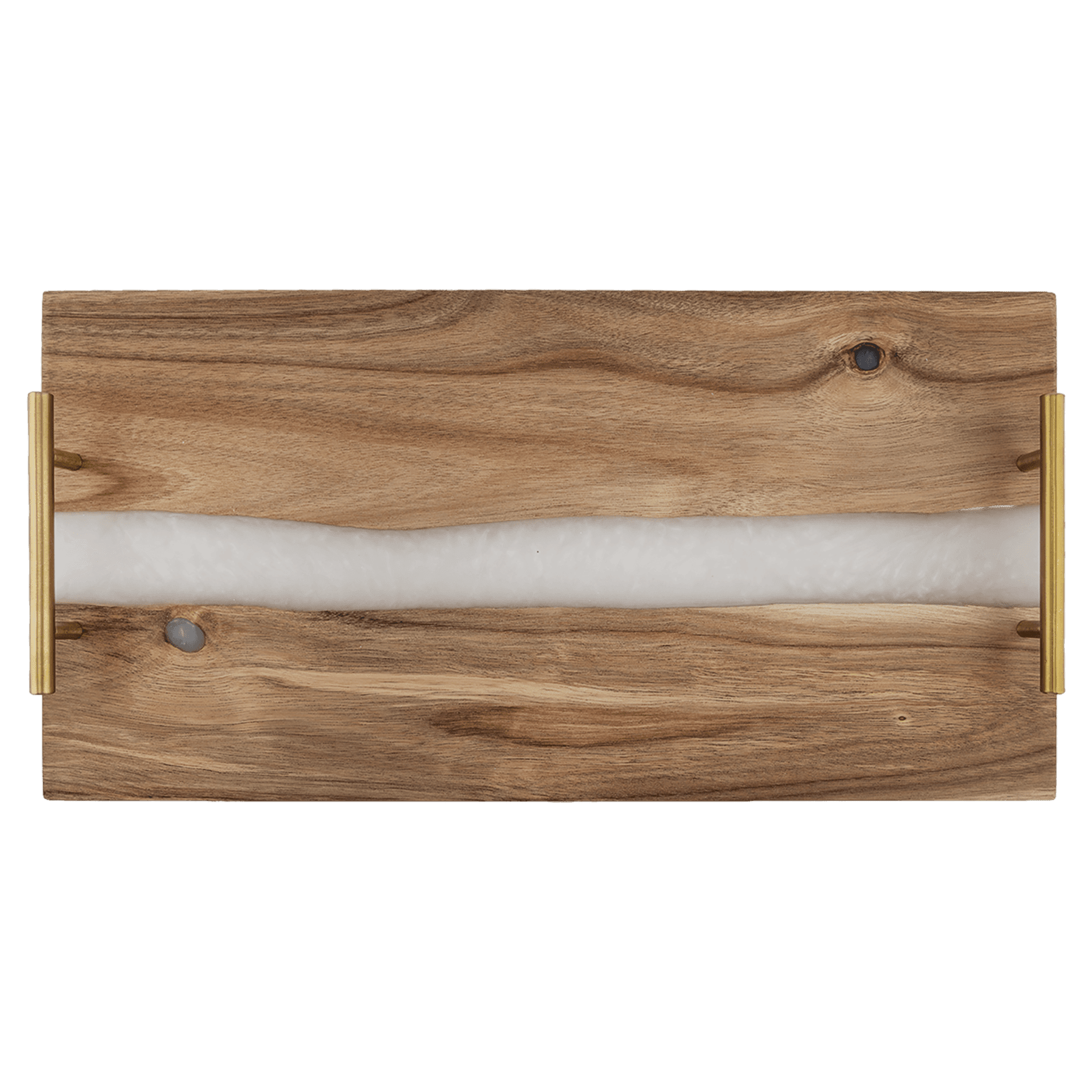 Acacia & Pearl Resin Rectangular Serving Tray