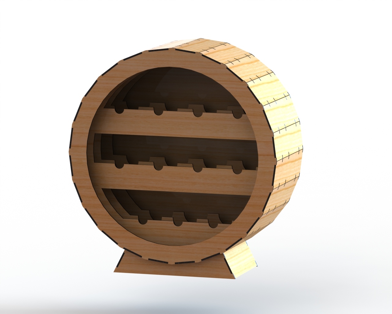 Circular Bottle Rack custom laser-cut wooden wine & bar by Engravia Mauritius