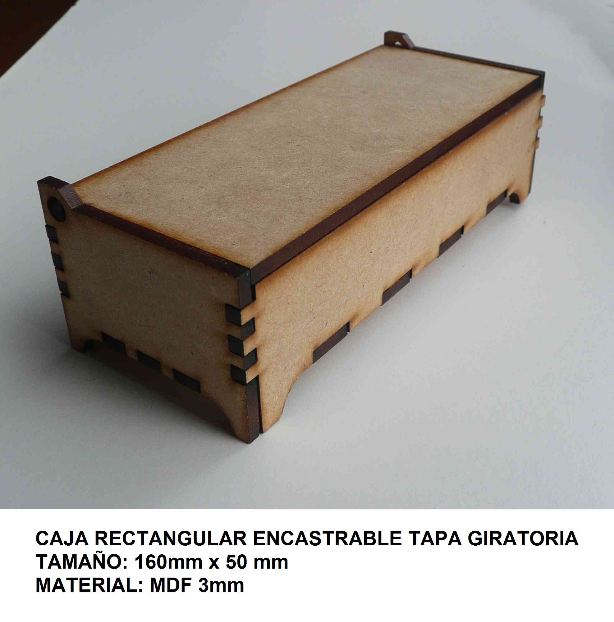 Rectangular Rotating Lid Box custom laser-cut wooden storage boxes by Engravia Mauritius