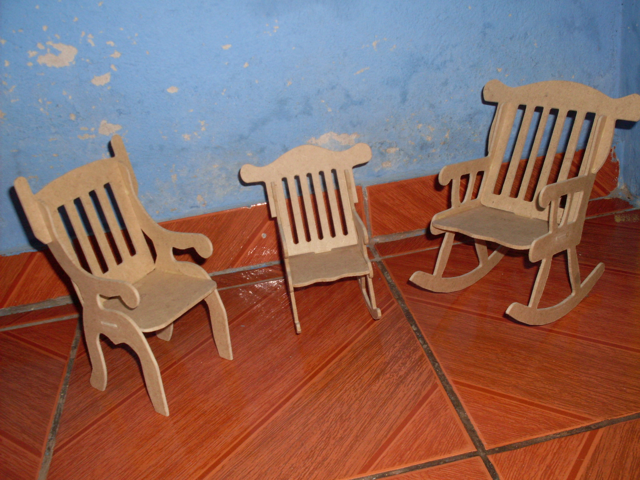 Mini Rocking Chair Pair, laser-cut furniture or storage design by Engravia Mauritius