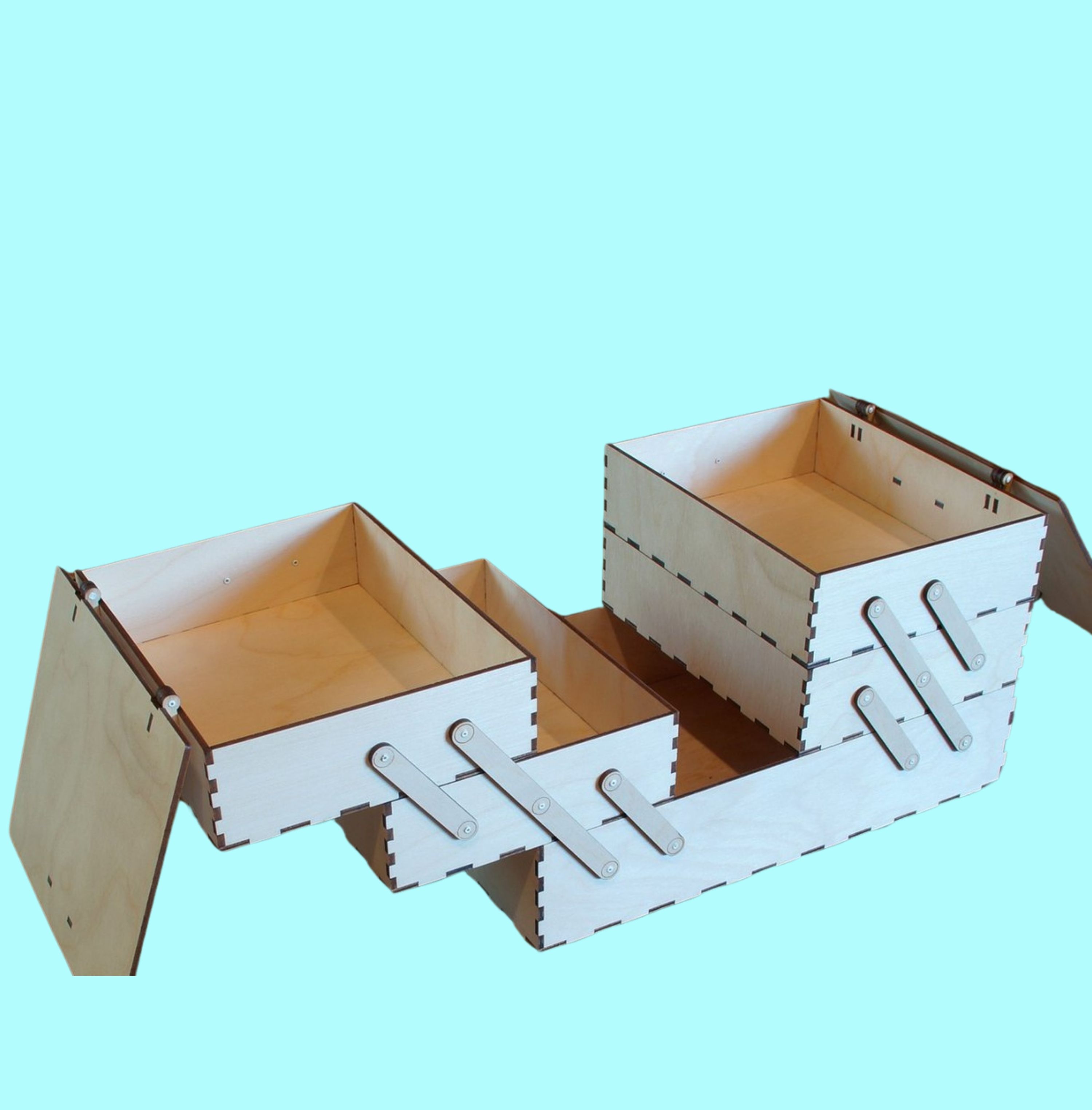 Compact File Sorter custom laser-cut wooden desk organiser by Engravia Mauritius