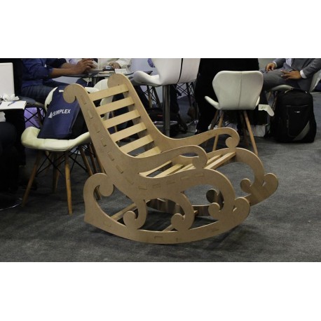 Curved Rocking Chair custom laser-cut wooden chairs & seating by Engravia Mauritius