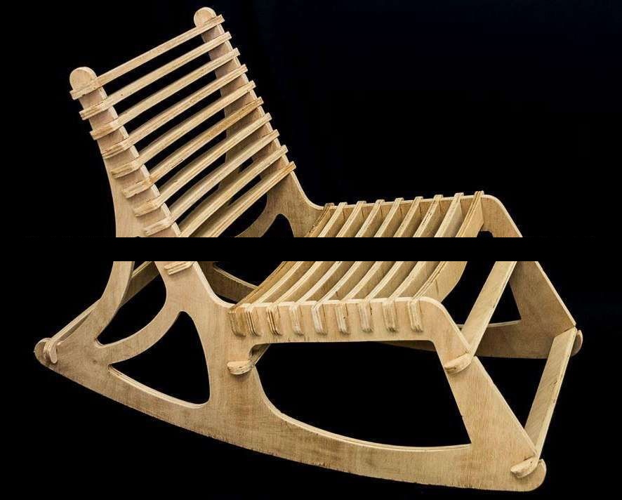 Classic Panel Rocker custom laser-cut wooden chairs & seating by Engravia Mauritius