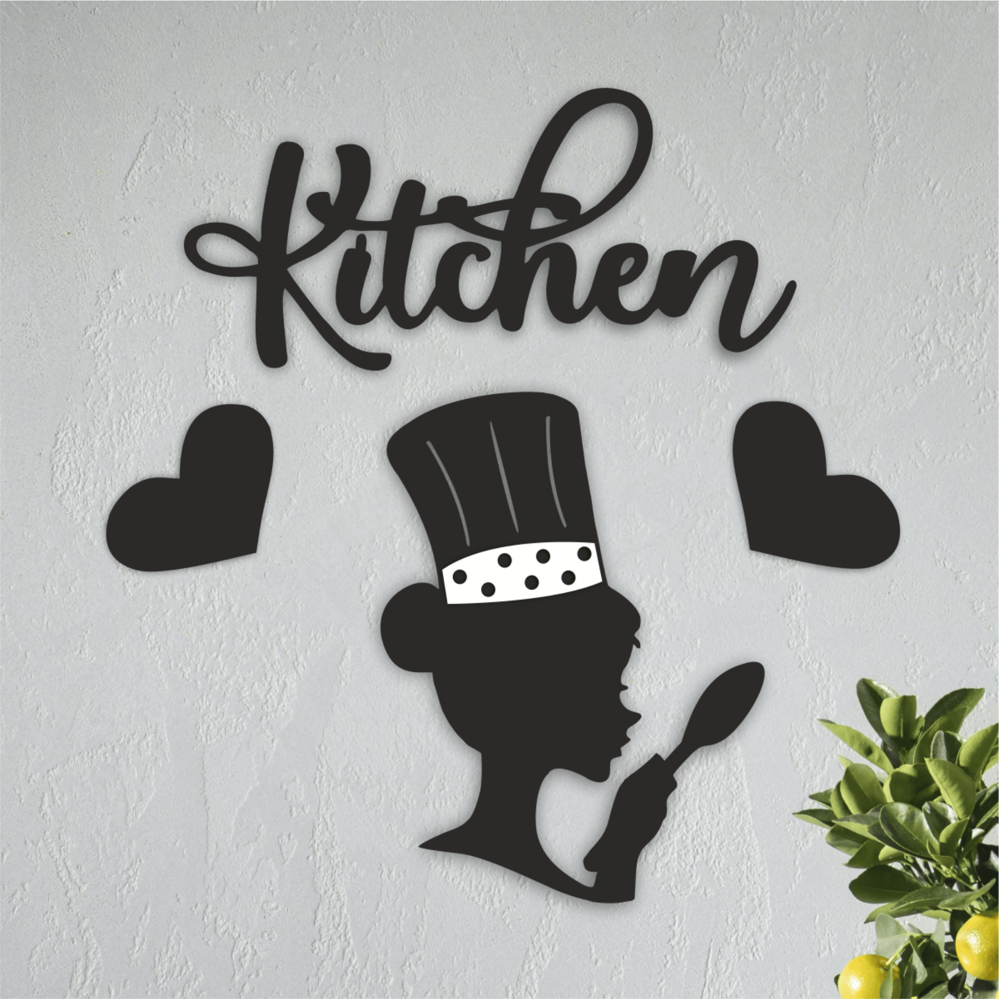 Kitchen Chef Wall Sign, laser-cut wall décor by Engravia Mauritius