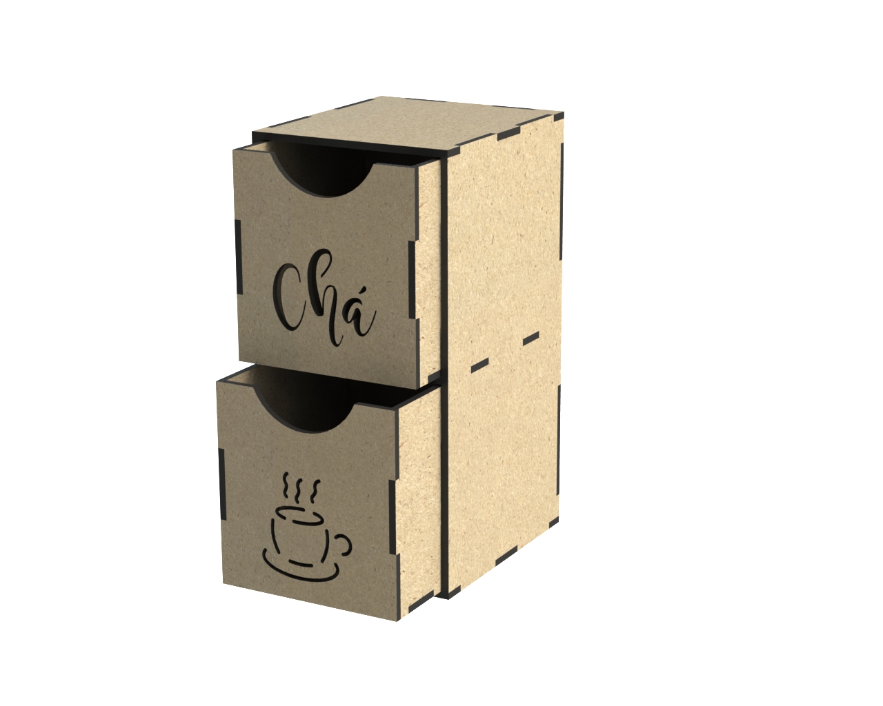 Stacking Tea Storage Box, custom laser-cut wooden product by Engravia Mauritius