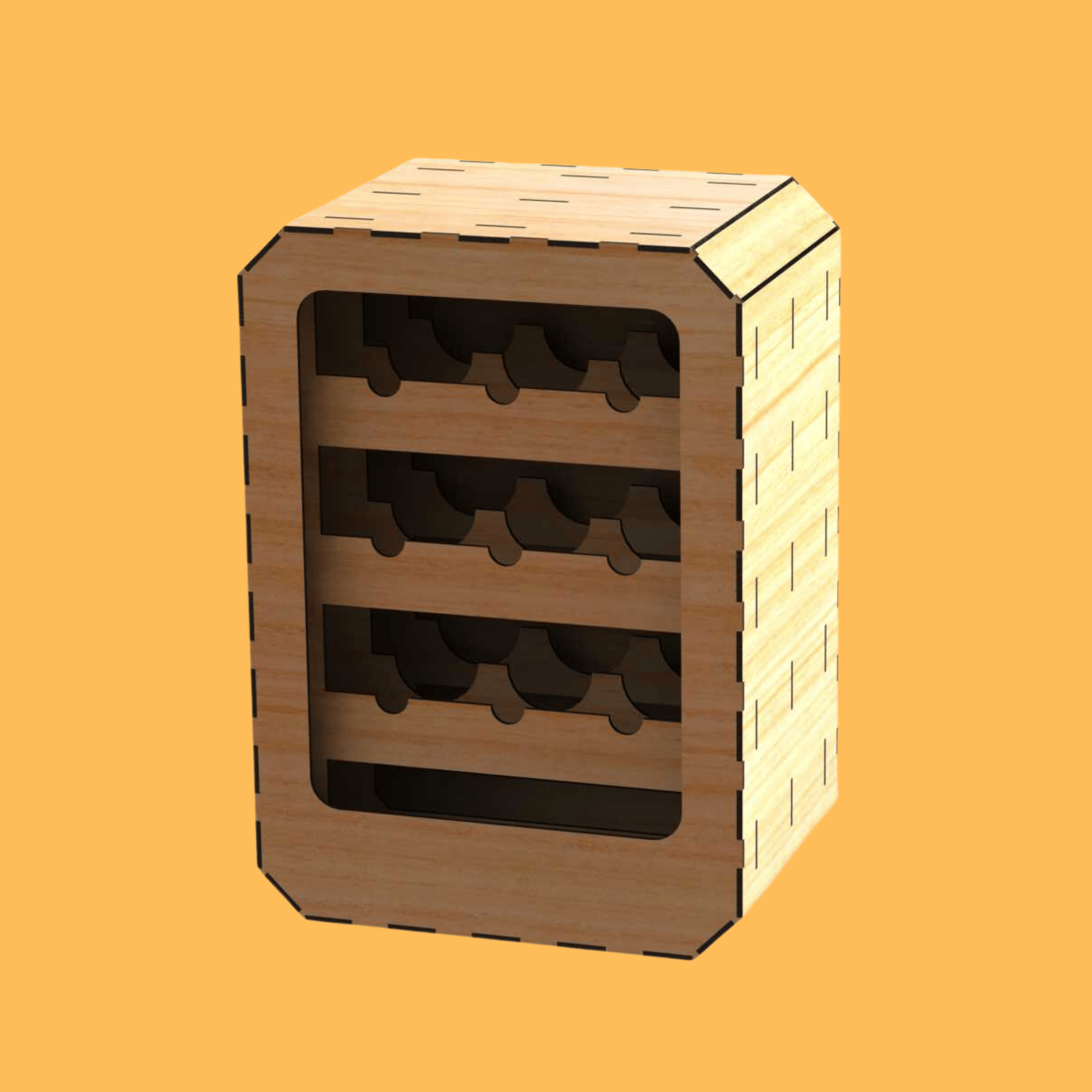 Compact Bottle Rack Cabinet, custom laser-cut wooden product by Engravia Mauritius