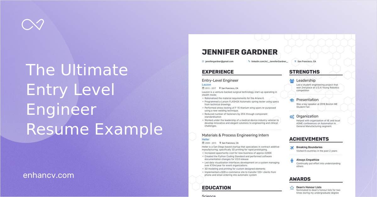 The Best Entry Level Engineer Resume Examples Skills To Get You