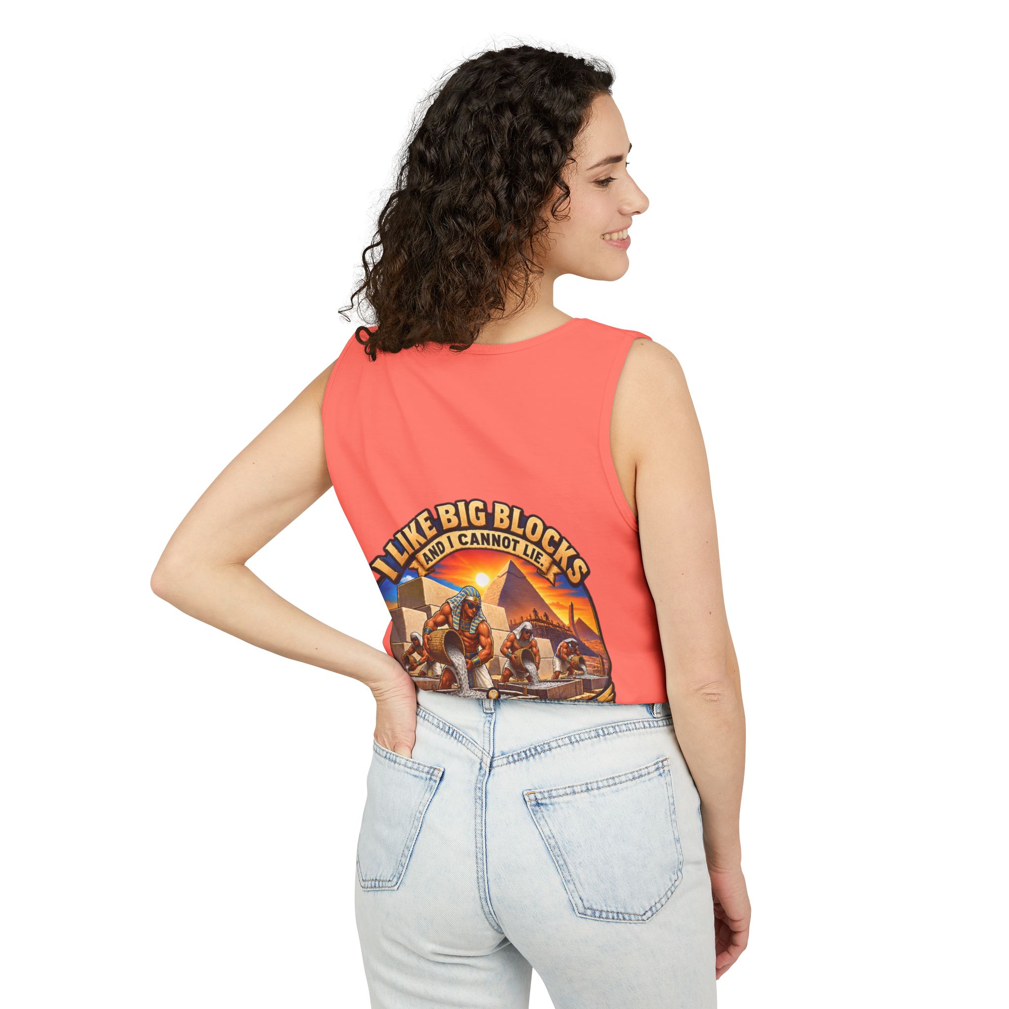 Stoneworker Tank Top — "I Like Big Blocks and I Cannot Lie" Vintage Masonry Tee