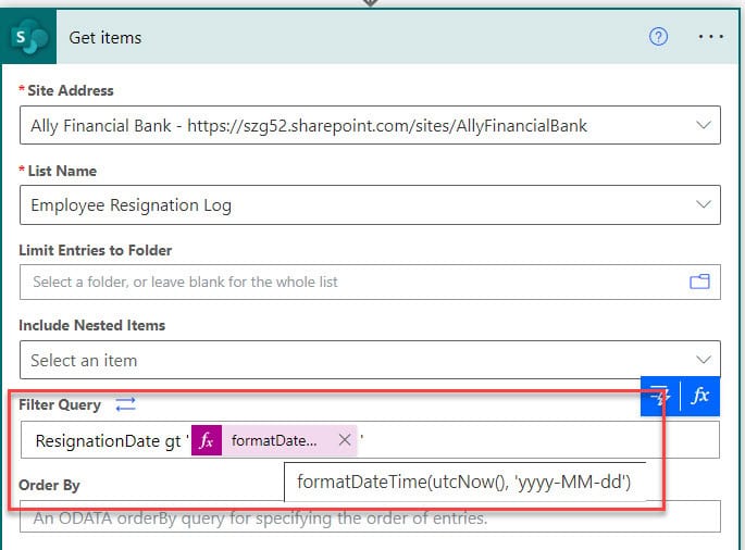 Power automate get items filter query date [with examples]
