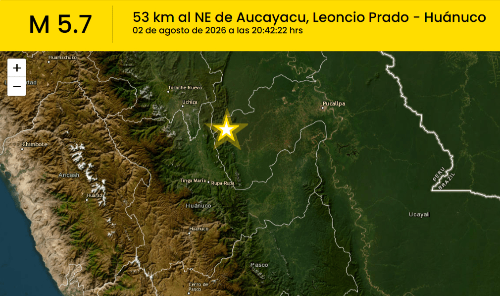 Sismo hoy en Huánuco