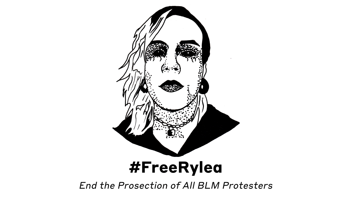Art of Rylea. Hashtag Free Rylea. End the Prosecution of All B L M Protesters.