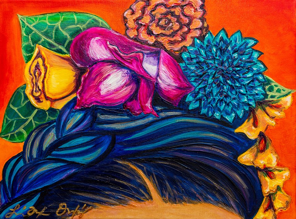 "Headress" by Lizbeth Ortiz , 11" x 14" Oil on canvas, $350