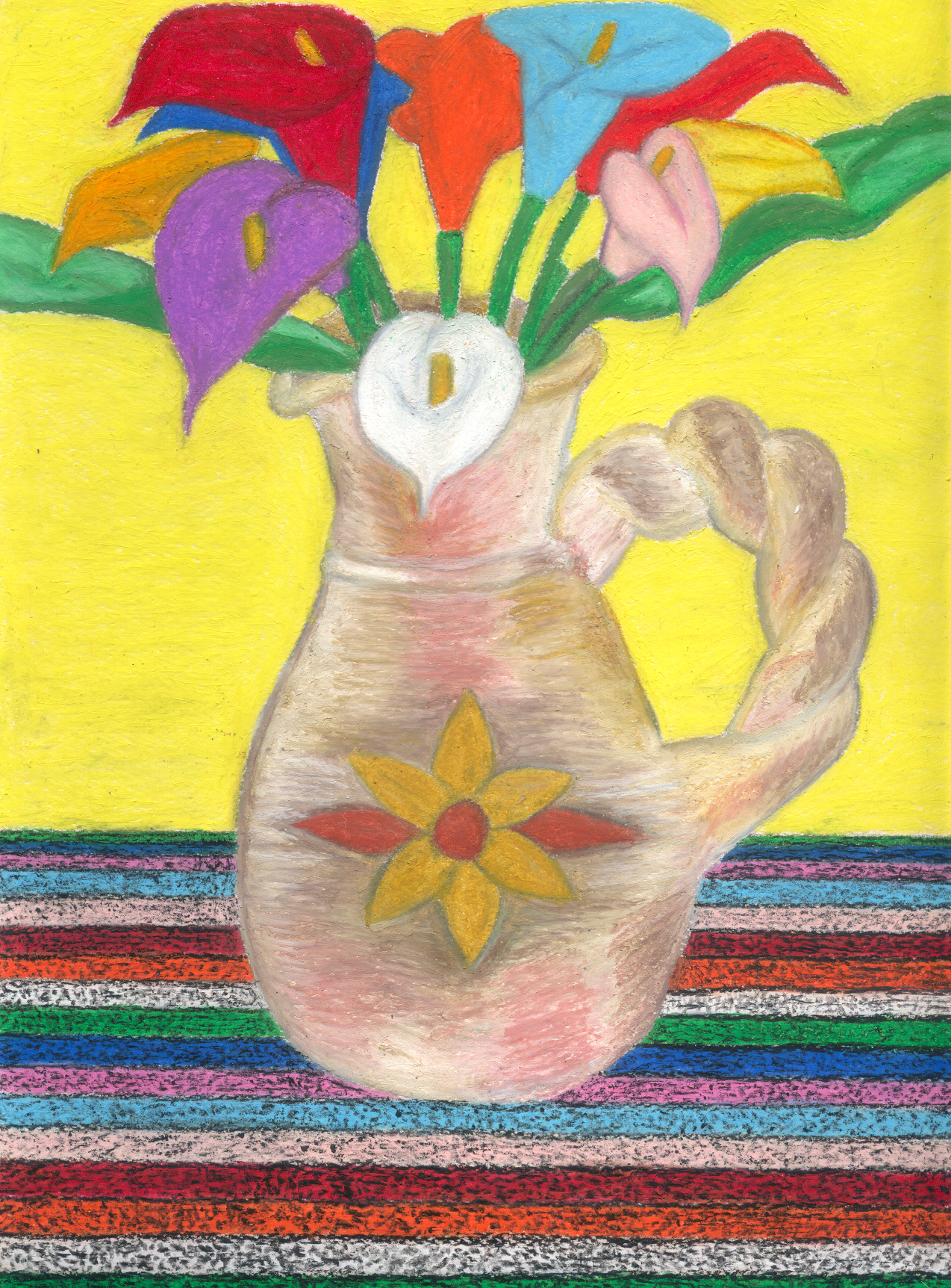 "Florero de Alcatrazes" by Maria Lopez, 11x14 inches pastel on paper. $175
