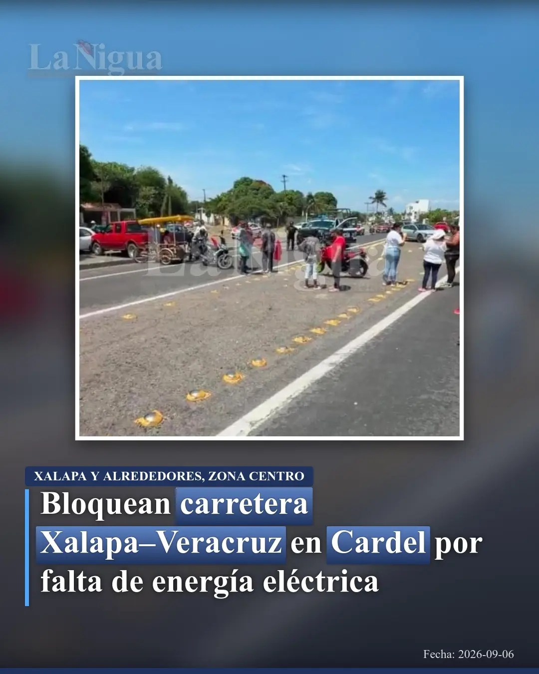 Habitantes de Cardel bloquean carretera por falta de energía