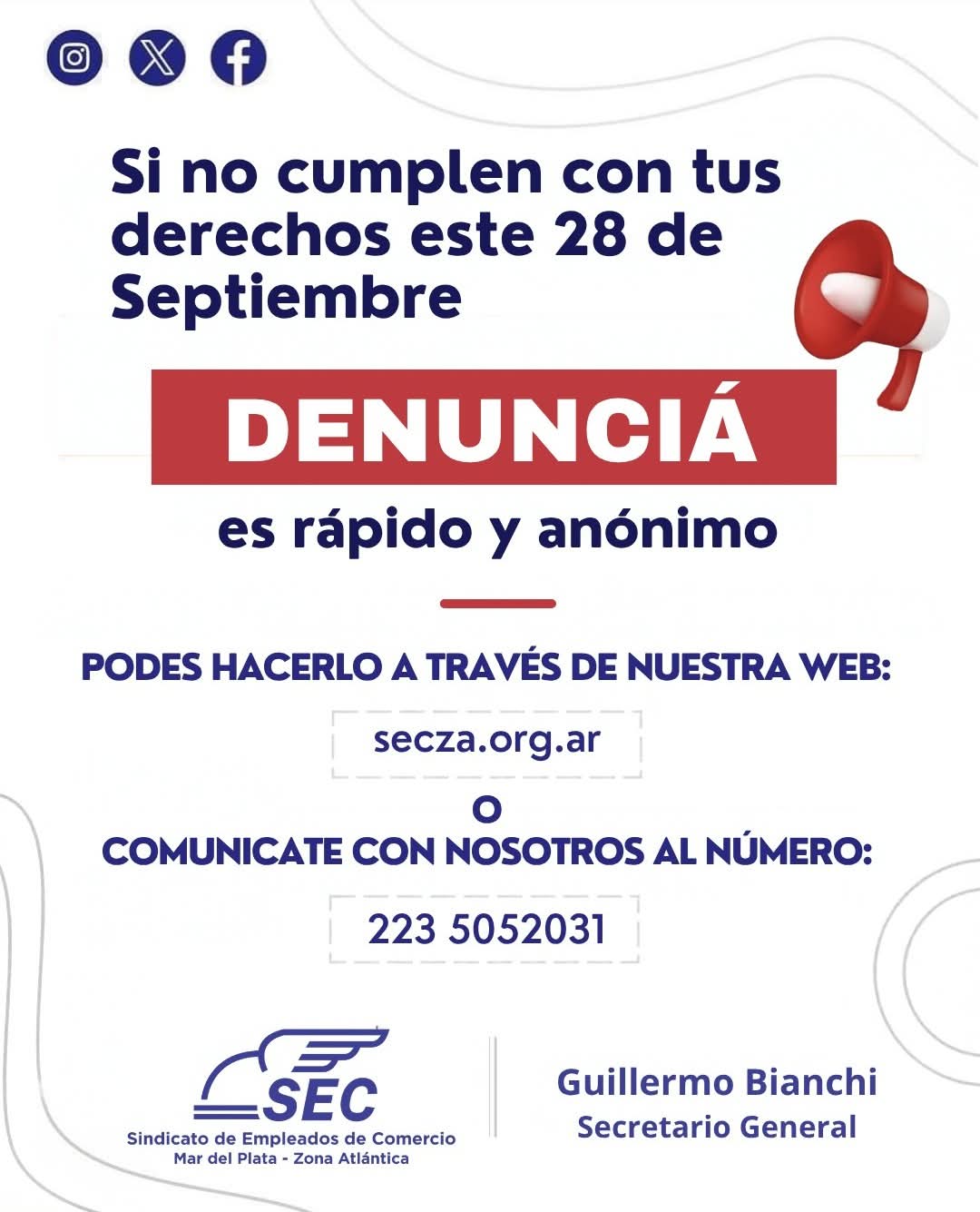El SECZA y el Ministerio de Trabajo verificarán el cumplimiento del Día de los Empleados de Comercio