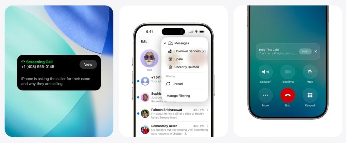 iOS 26, Téléphone et Messages des interactions plus intelligentes,