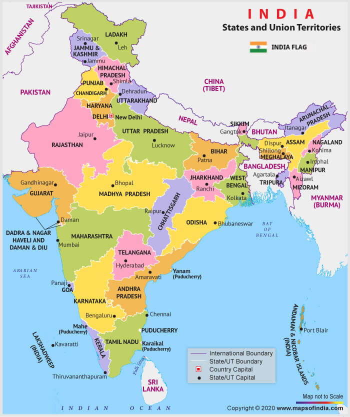 New Map Of India With States And Capitals 2026 Entri Blog India Map 