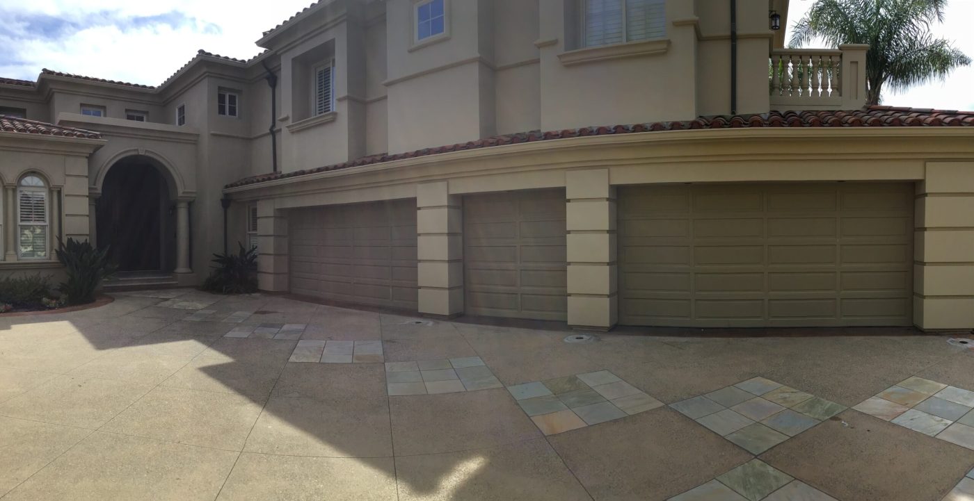 before photo of fiberglass garage door install