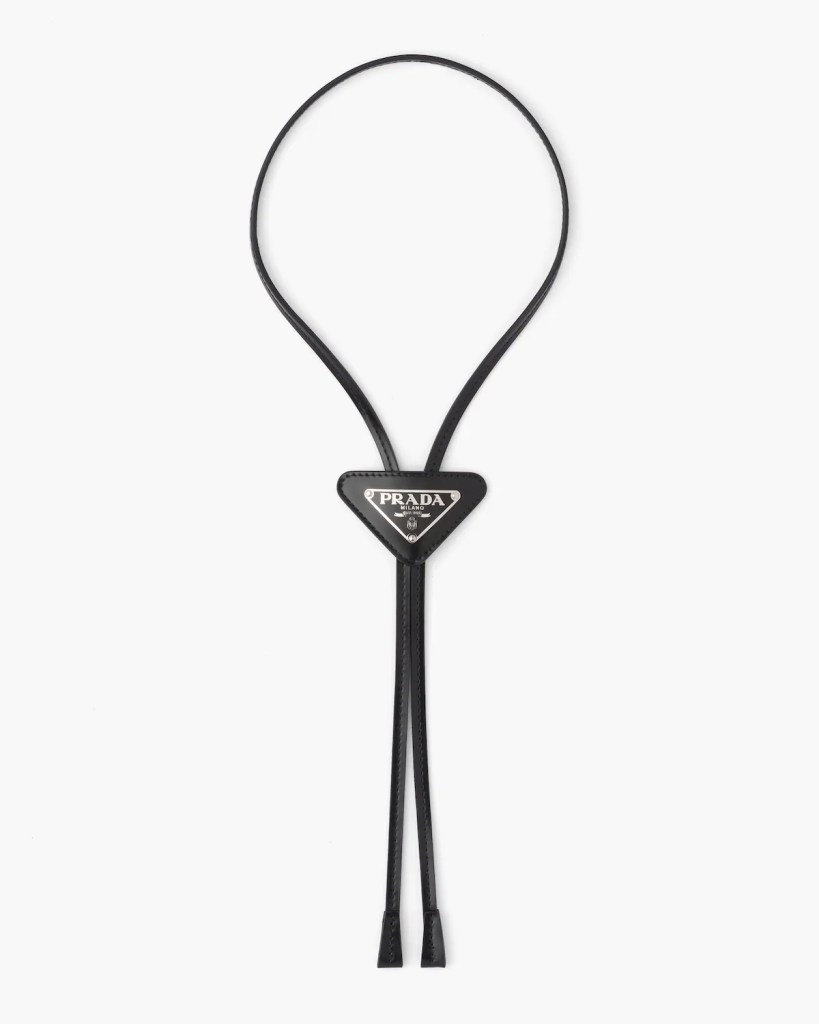 Prada's Brushed Leather Bolo Tie (Black)