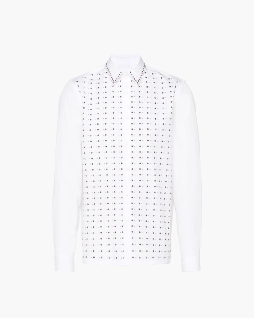 Prada's White Studded Cotton Shirt