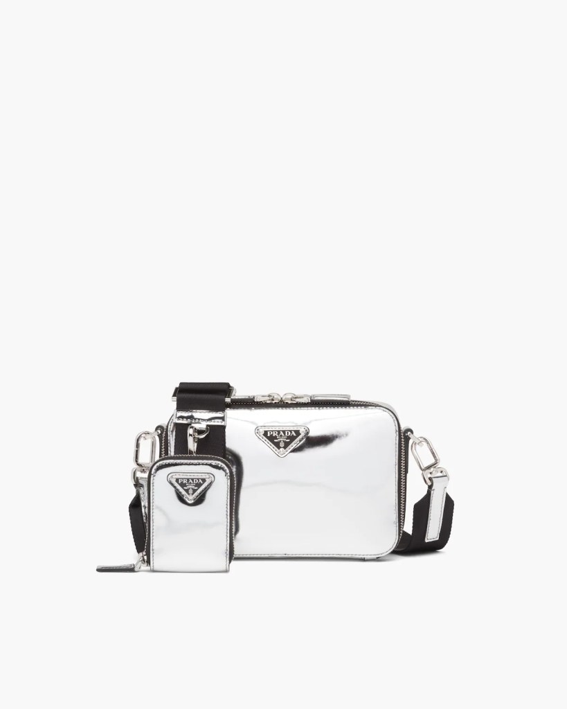 Prada's Silver Prada Brique Leather Bag