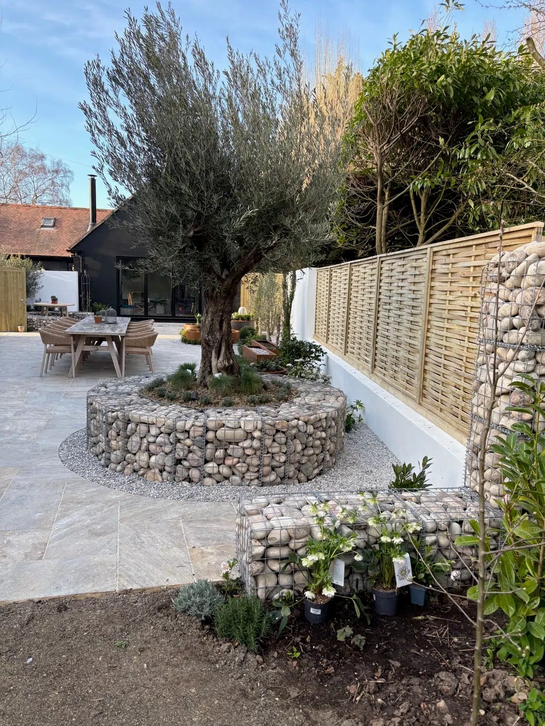 Enviromesh gabions used for garden furniture
