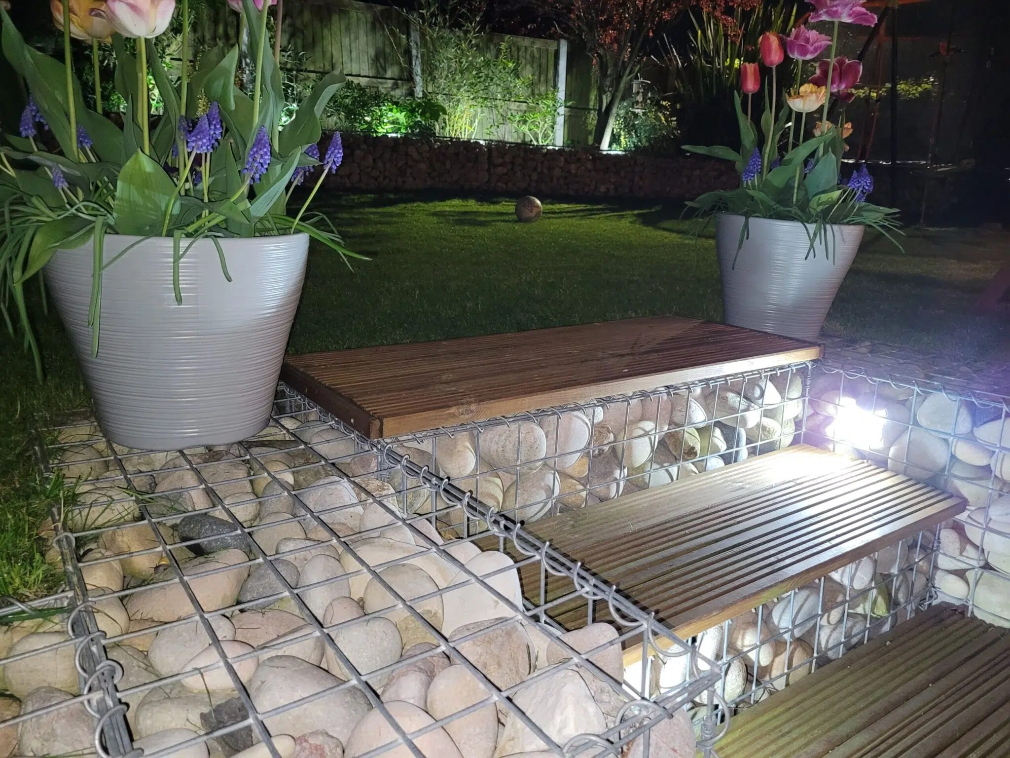 Enviromesh gabions used for wall and integrated steps