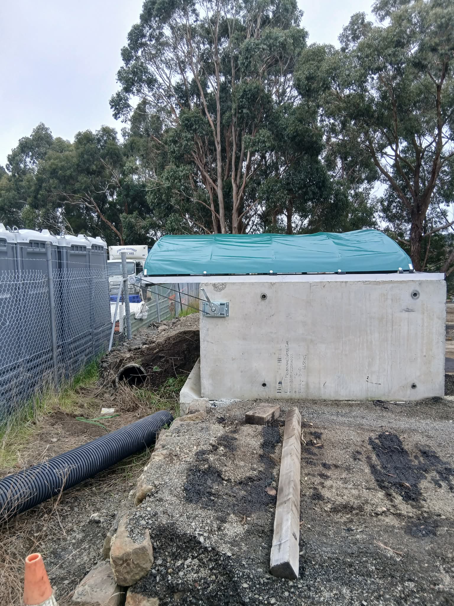concrete block bunker and sliding roof industrial storage system