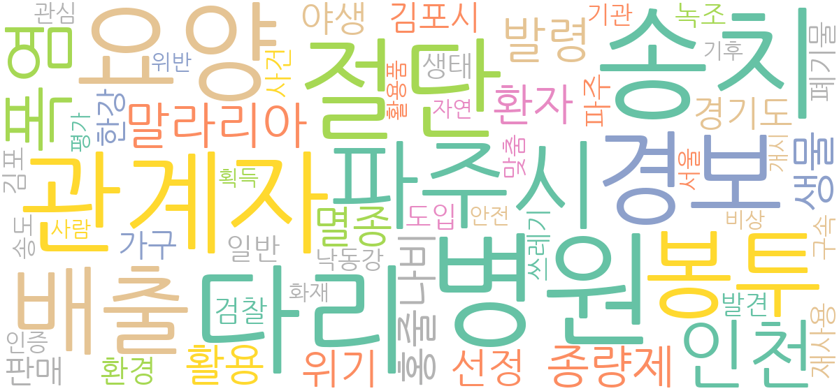 2026년 8월 3일 환경 뉴스 제목 워드클라우드