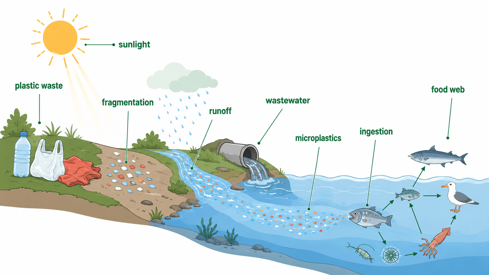 microplastic 발생 경로 인포그래픽