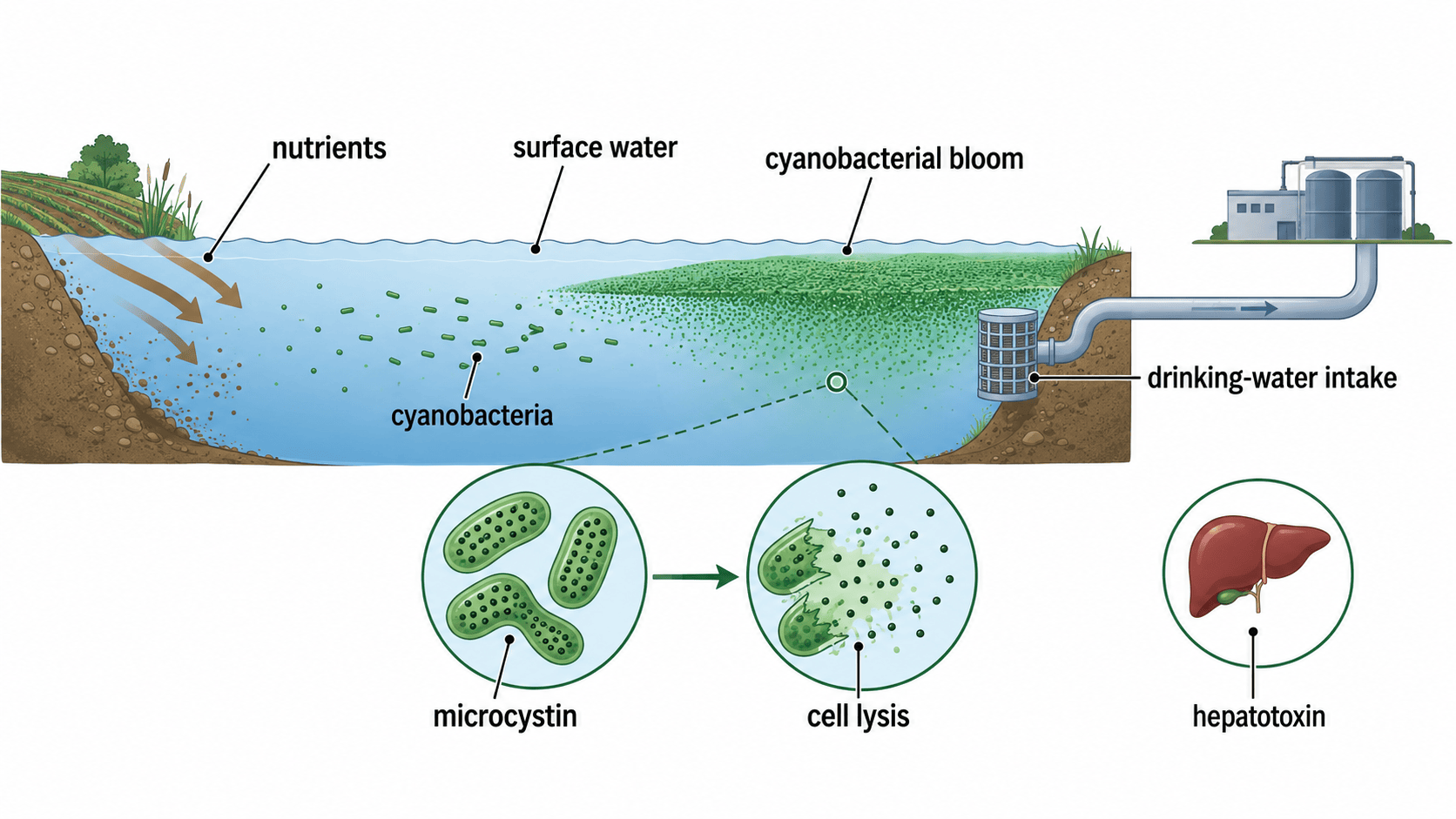 microcystin 발생 장면 인포그래픽