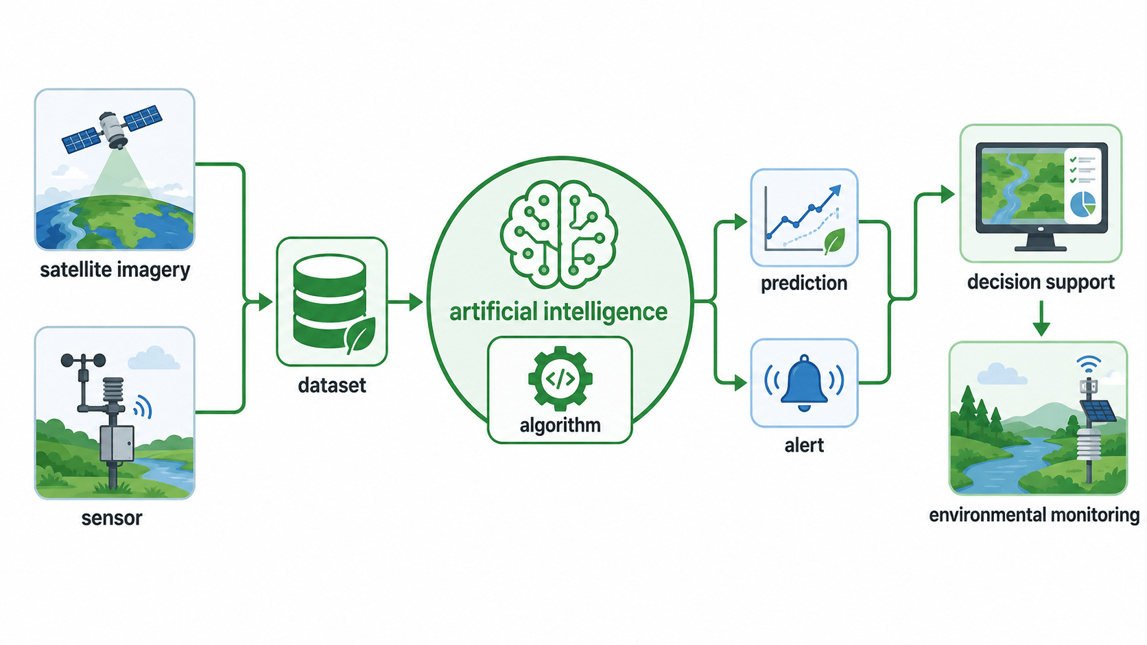 artificial intelligence 환경 모니터링 흐름 인포그래픽