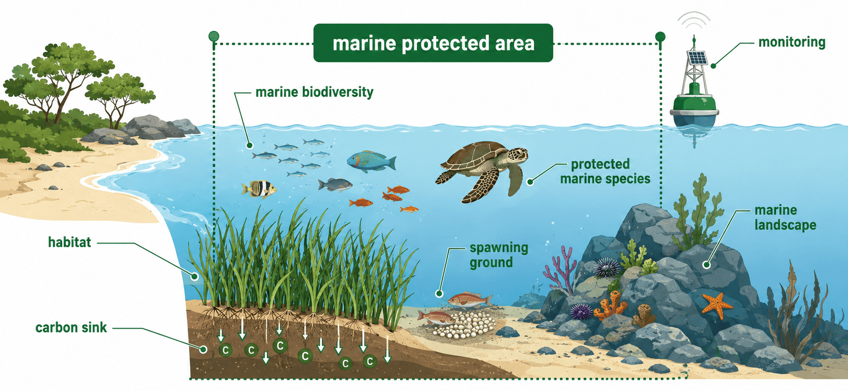 marine protected area 장면 인포그래픽