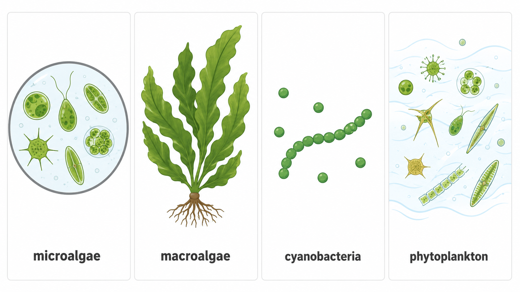 microalgae 비교 인포그래픽