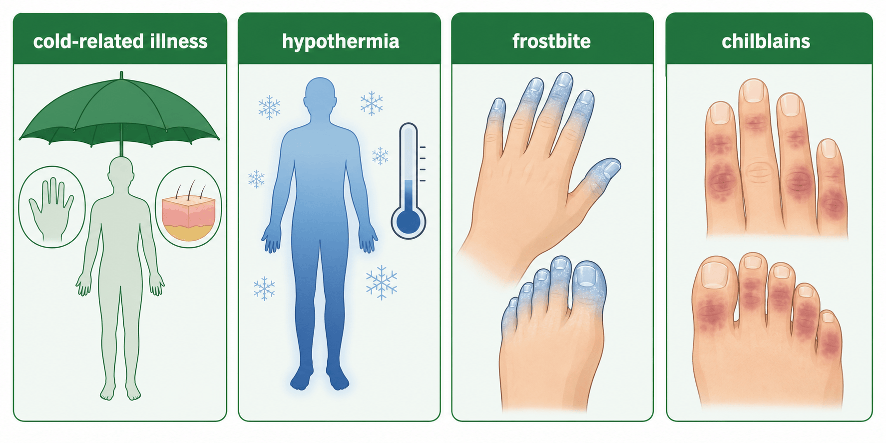 cold-related illness 비교 인포그래픽