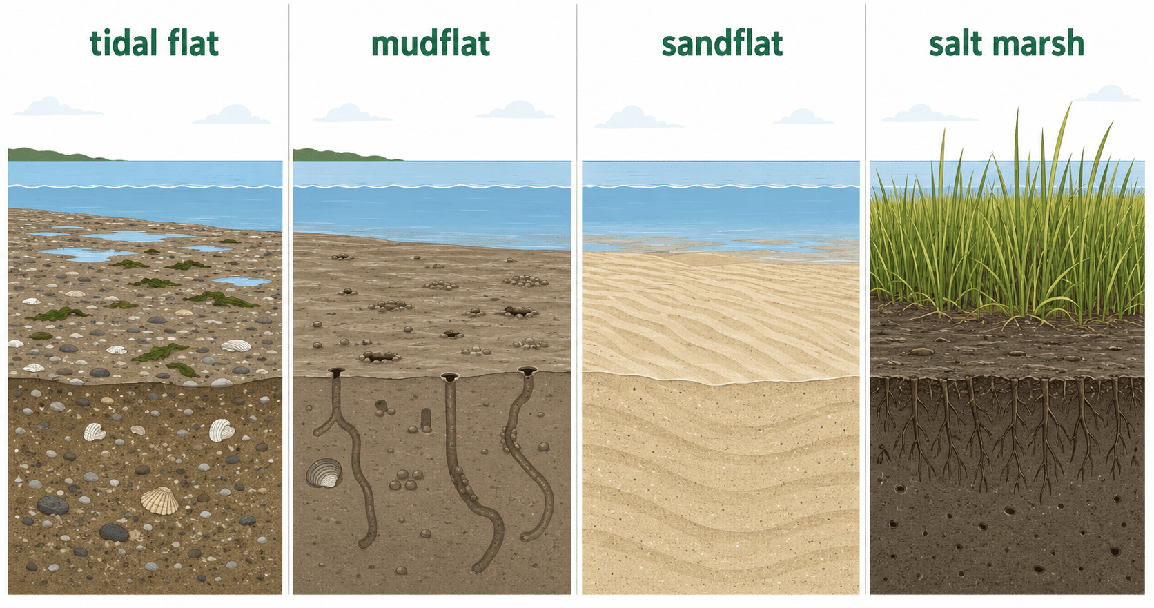 tidal flat 비교 인포그래픽