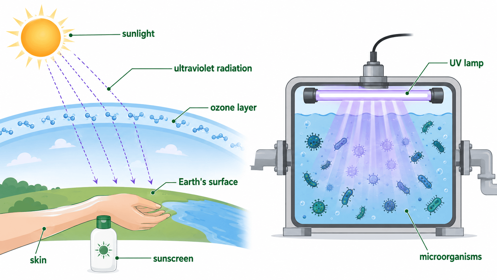 ultraviolet radiation 장면 인포그래픽
