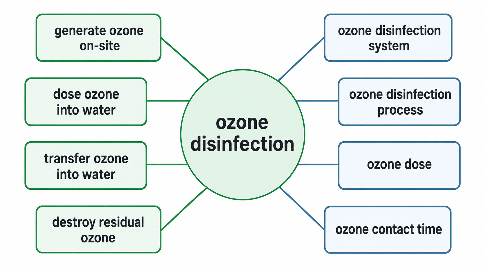 ozone disinfection 연어 다이어그램