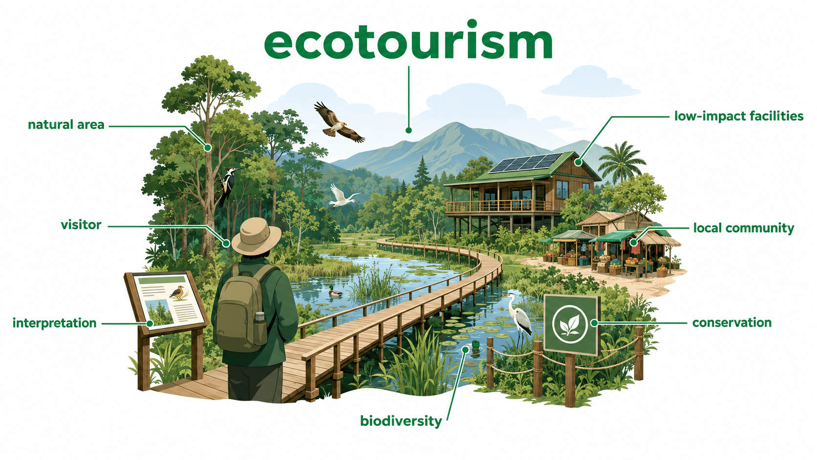 ecotourism 장면 인포그래픽