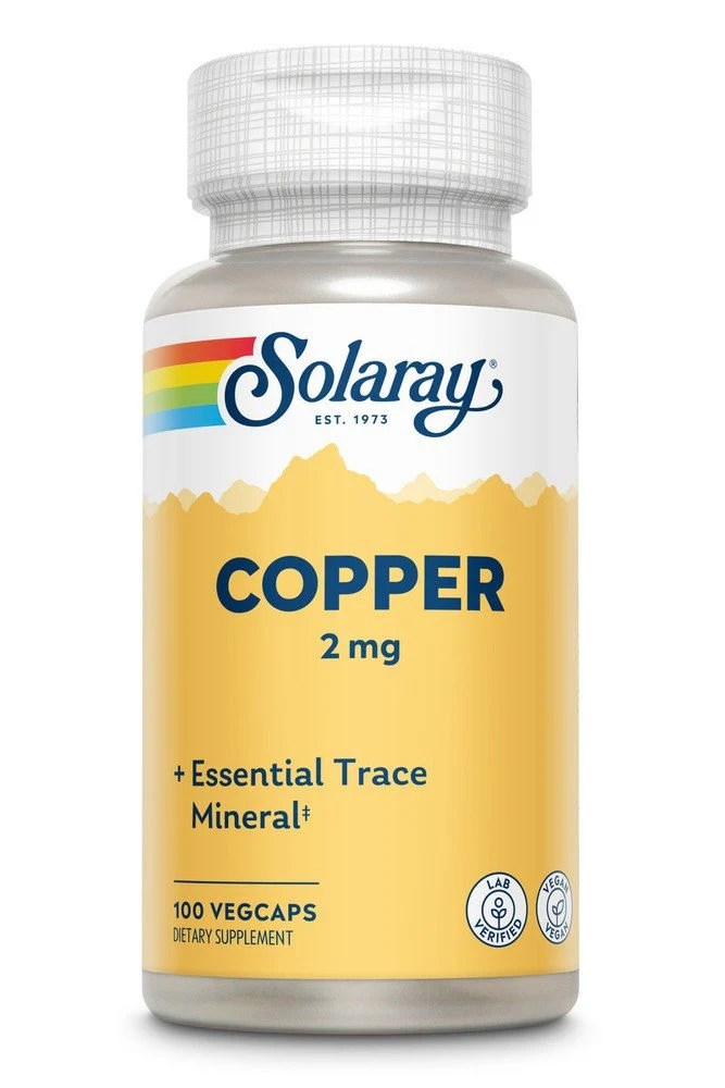 Solaray copper 2mg 100 caps