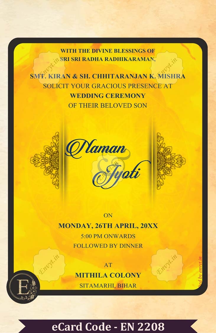 eCard Wedding Invitation (EN2208) – Envyt.in