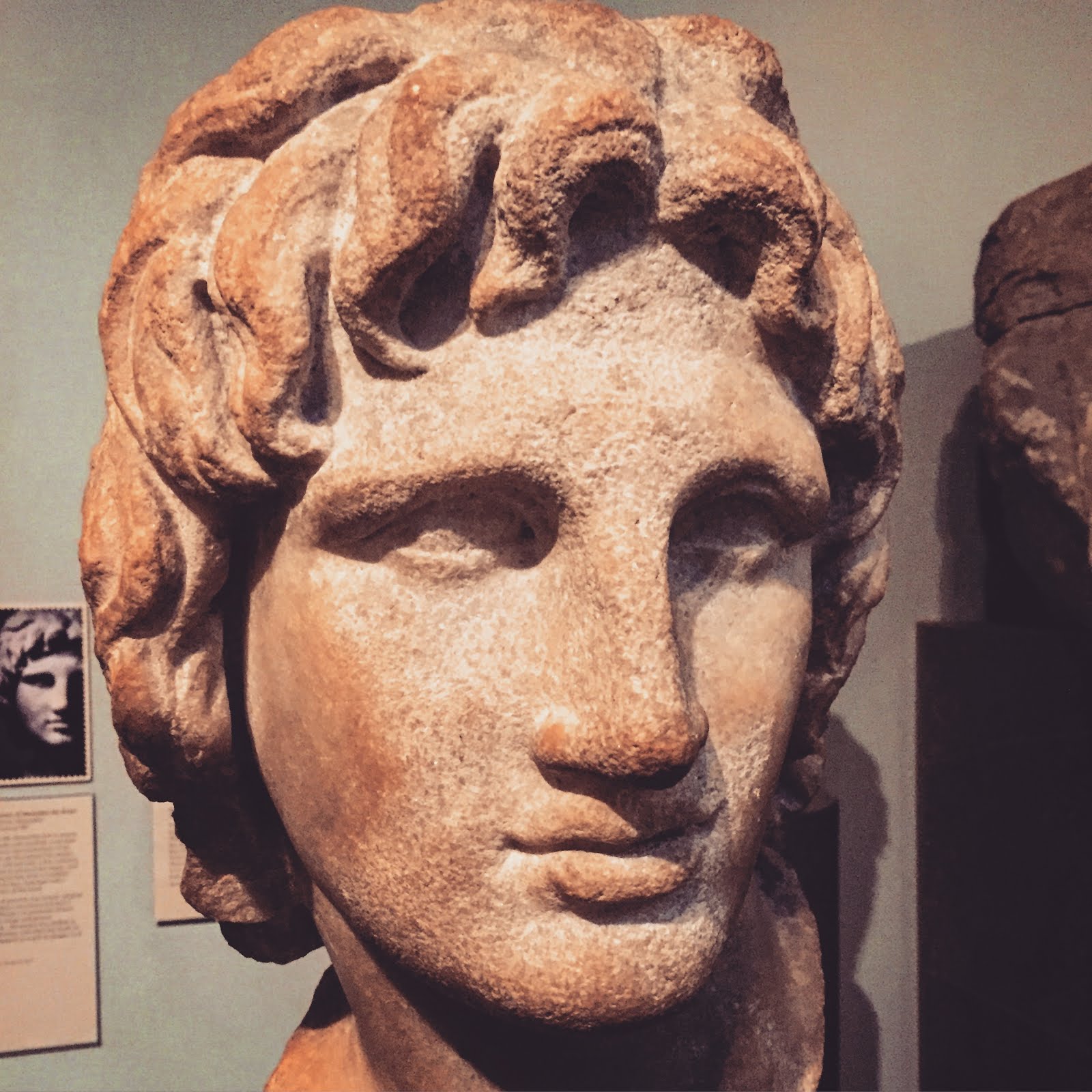 Alexander marble head at the British Museum in London