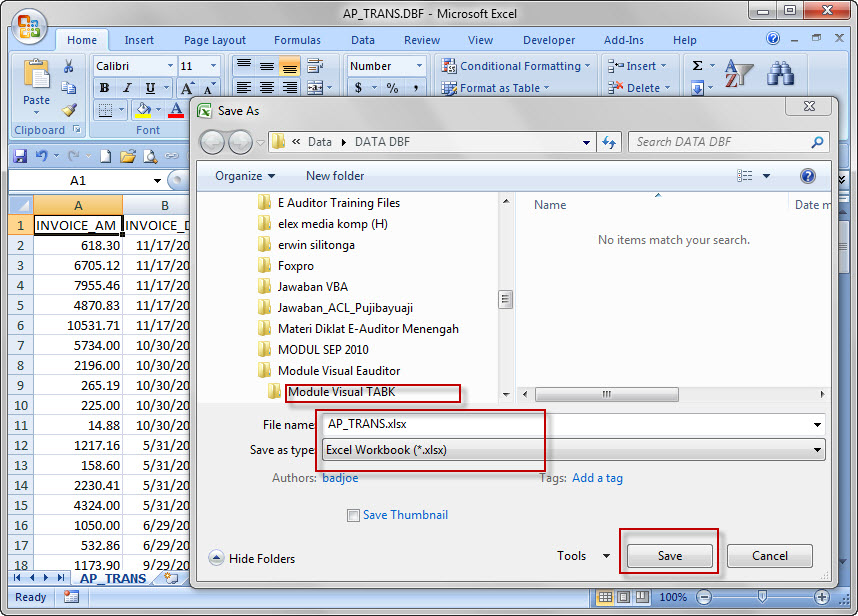 MengConvert File DBF ke Microsoft excel 2007 Mirror