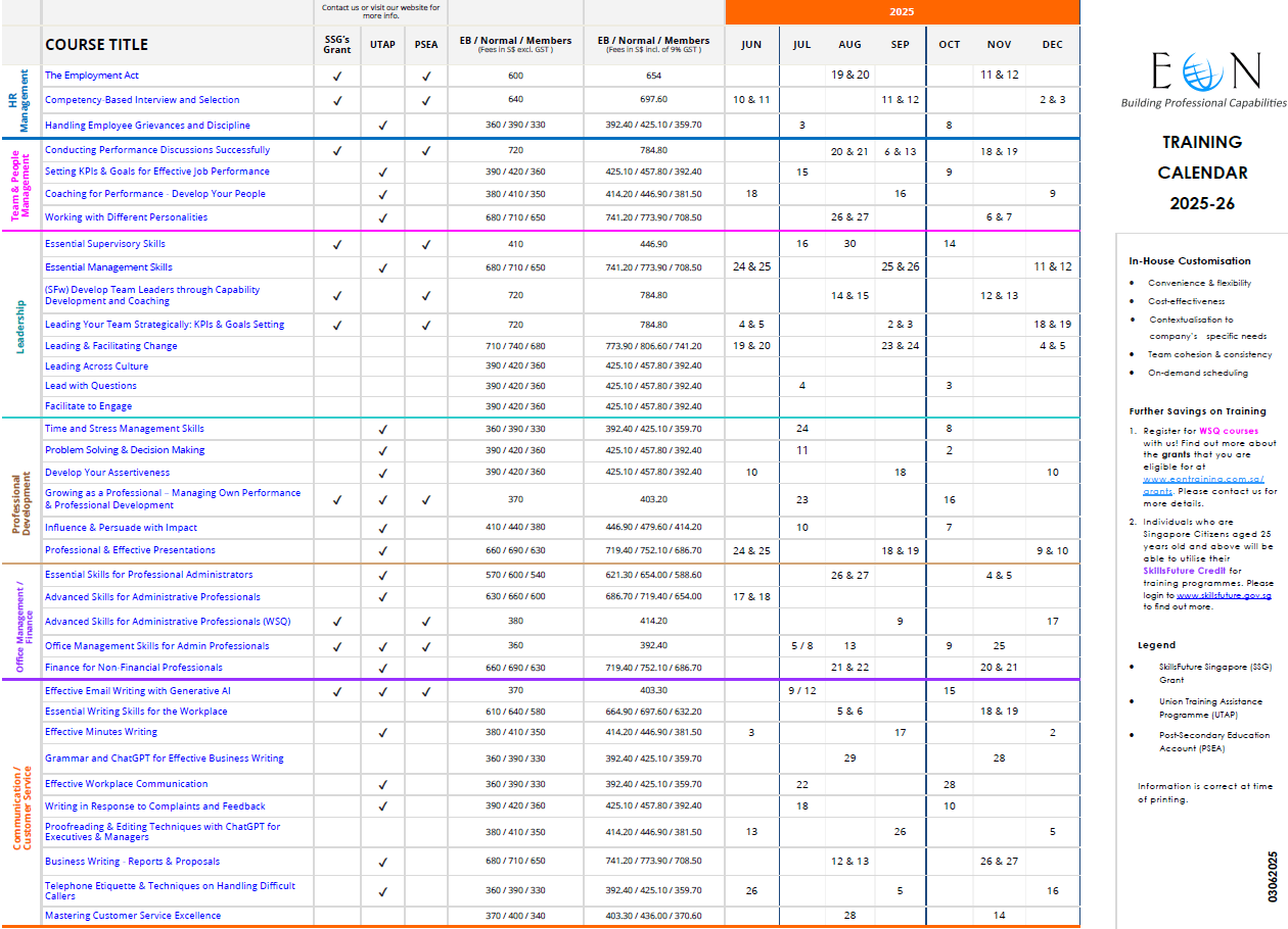 Training Calendar Copy
