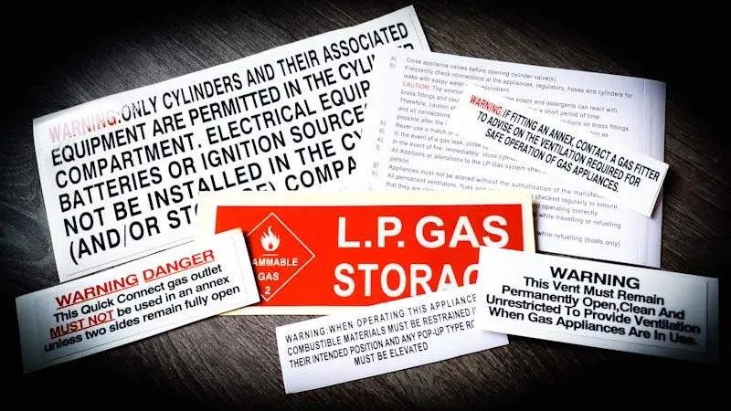 caravan gas labels