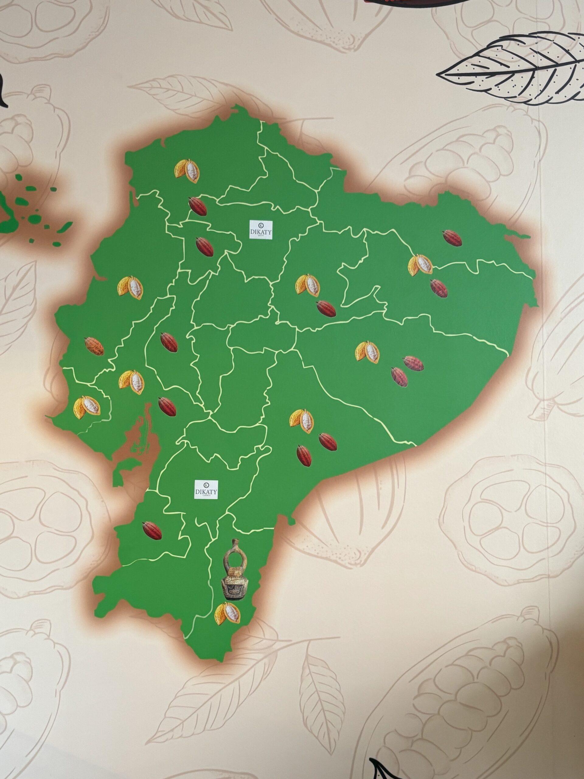 Dikaty Chocolate Ecuadorian cacao map.