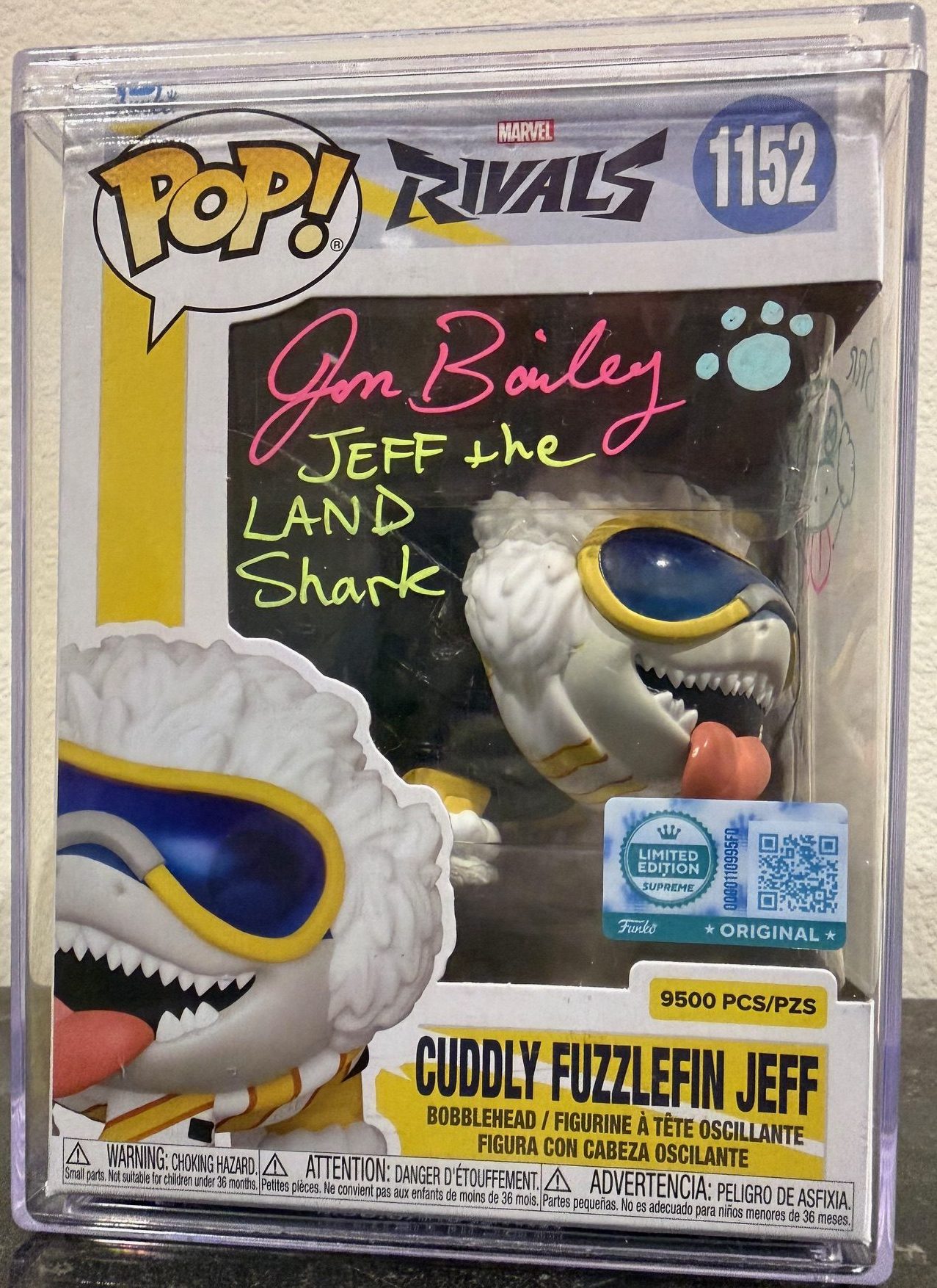 Simple Signed GameStop Exclusive Funko POP "Fuzzlefin" Jeff the Land Shark