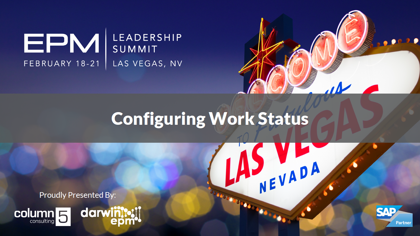 Configuring BPC Work Status