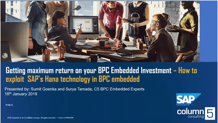 Getting maximum return on your BPC Embedded investment - How to exploit SAP's Hana technology in BPC Embedded